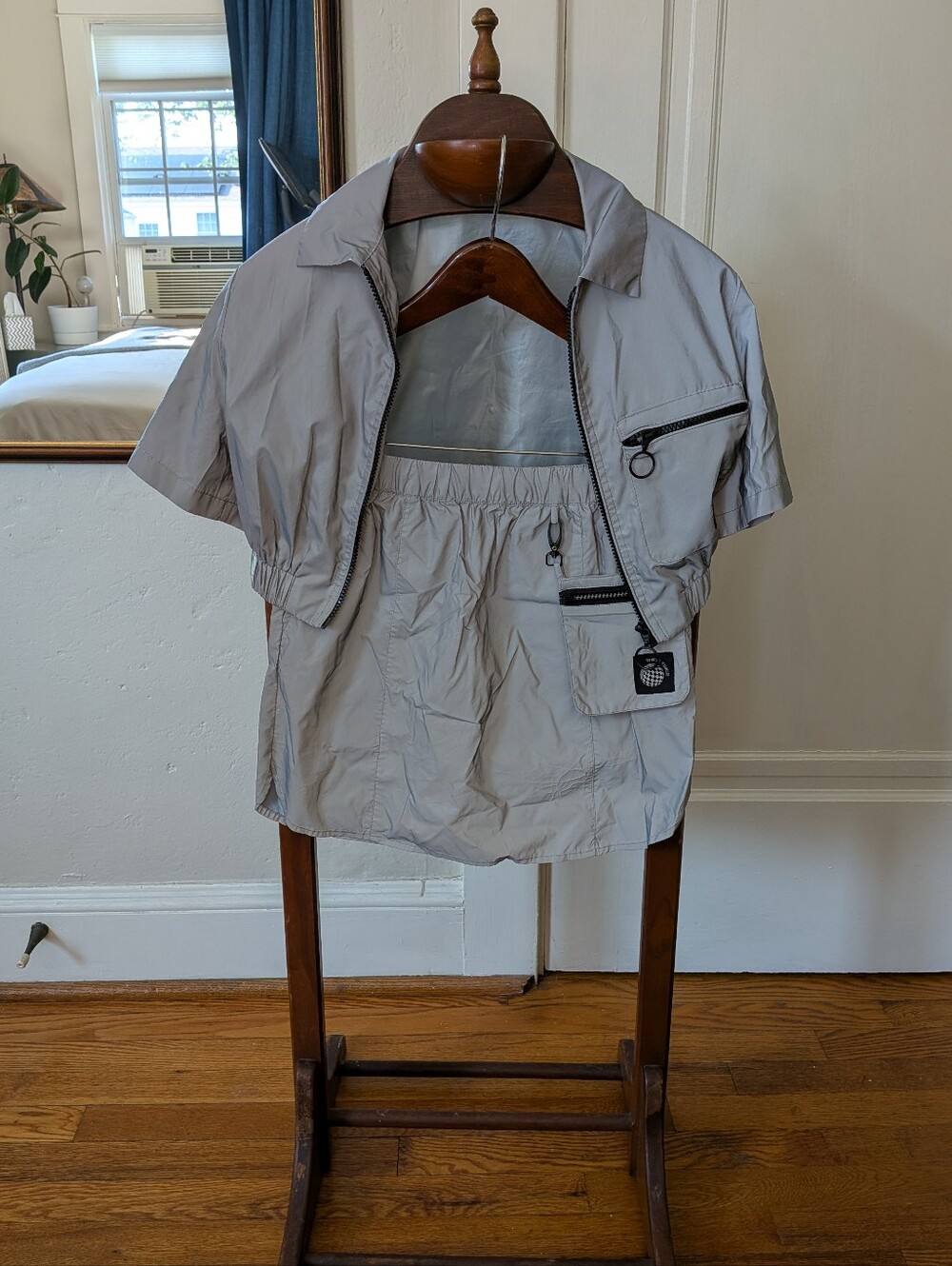 Reflective Short Sleeve Zip Jacket and Skirt with Utility Pockets